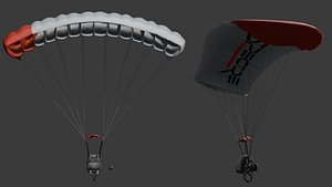 Rigged Parachute with Harness and Altimaters