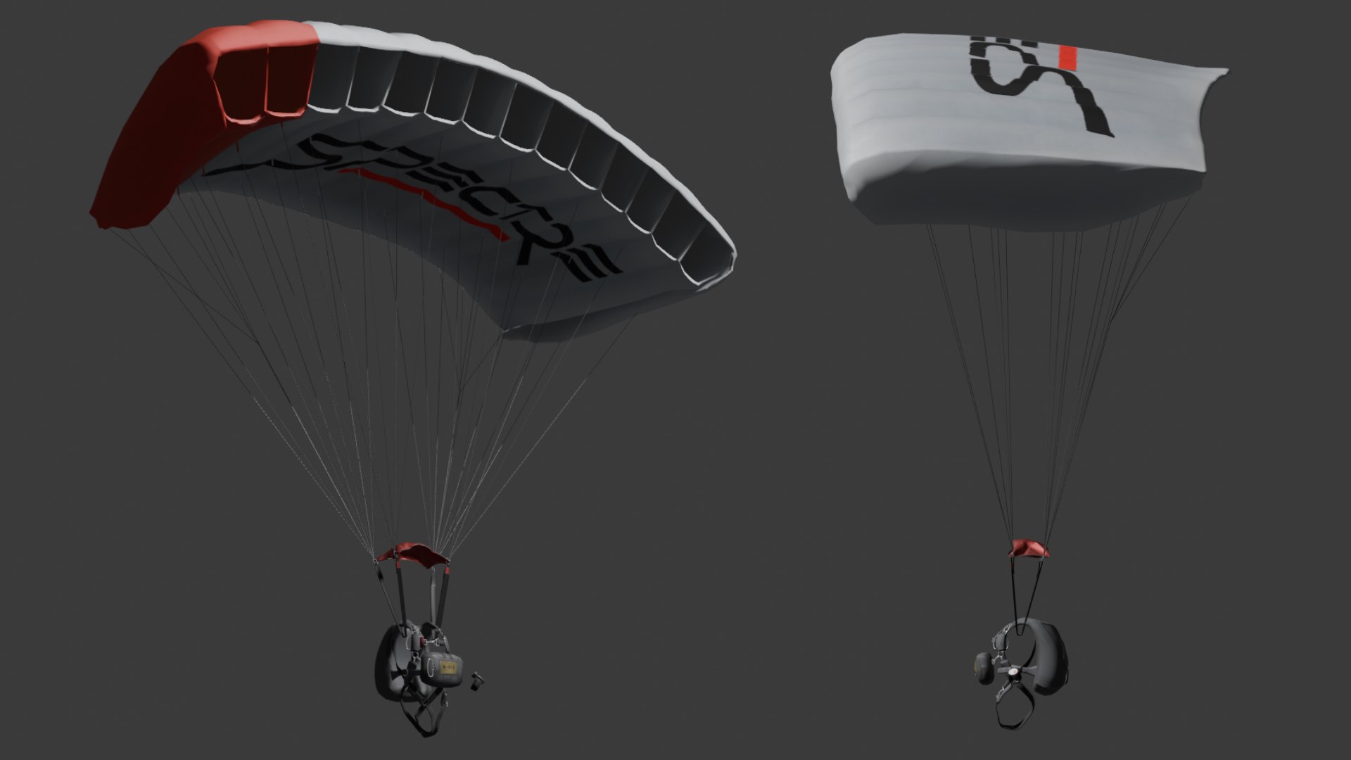 Rigged Parachute With Harness And Altimaters 3D Model - TurboSquid 2396666