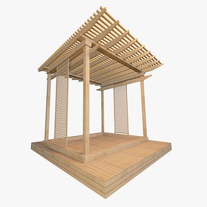 3D model Wooden Pergola