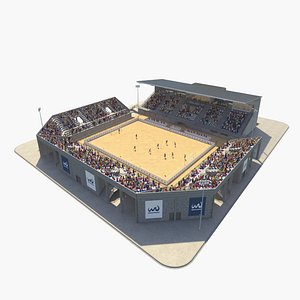 Beach Soccer Stadium with People 3D