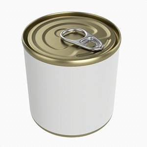 Canned food round tin metal aluminum can 014 3D model