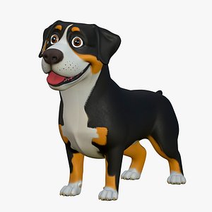 High-Quality Cartoon Appenzeller Dog