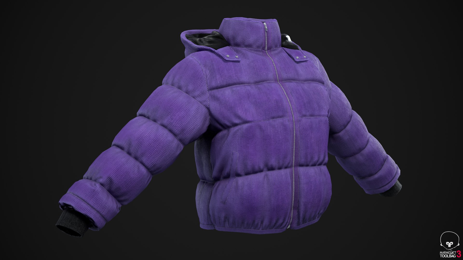3D Purple winter jacket model https://p.turbosquid.com/ts-thumb/36/CcTvkt/CY/screenshot045/png/1630587061/1920x1080/fit_q87/0fad69096af9a8c4a0f7b6867ecbc69d3983501d/screenshot045.jpg
