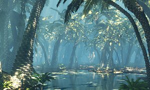 Jurassic jungle  Animated 3D model