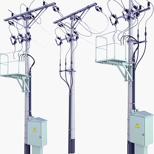 3D model Electric Poles v14
