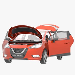 3D Nissan Micra 2018 lowpoly