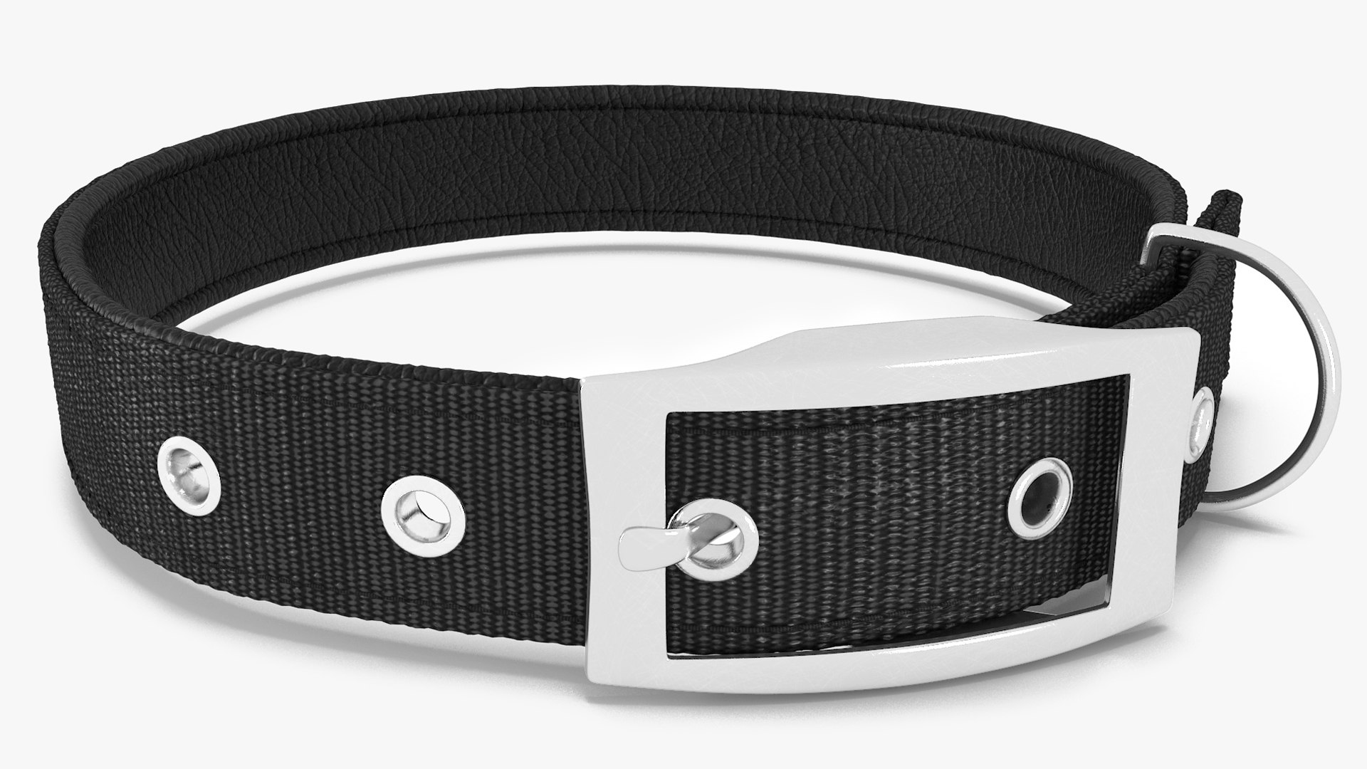 Pet Collar with Buckle 3D model preview