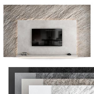 TV wall set 07 3D model