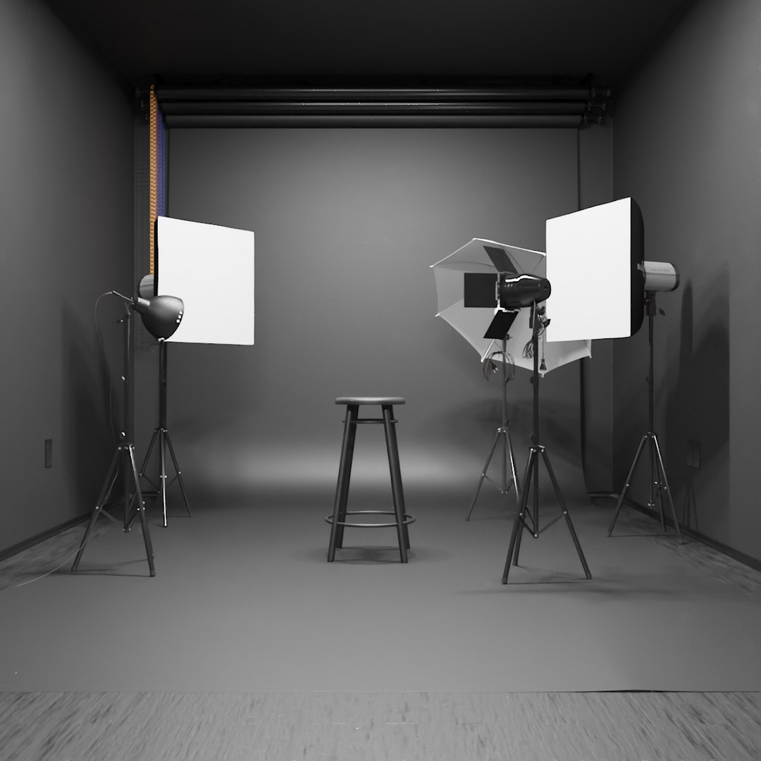 Black Interior Photo Studio 3D model preview