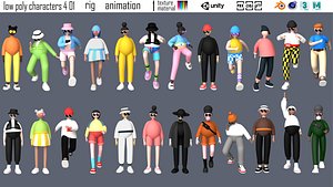 cartoon characters 4 01 3D model