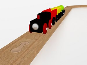 3D wooden train - model