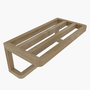Towel Rack low poly with wood texture