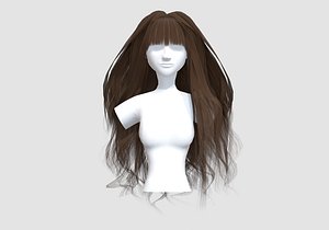 Thick Bangs Hairstyle 3D