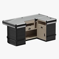 Retail Cashier Counter Wooden Dark