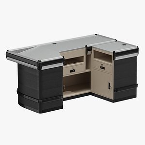 Retail Cashier Counter Wooden Dark