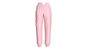 3D Girls Soft Pink Utility Joggers With Cargo Pockets model