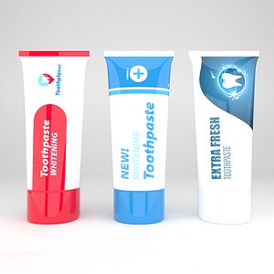 Toothpaste 3 tubes 3D model