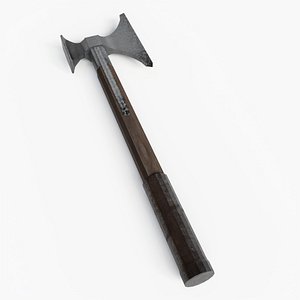 Low Poly Iron Axe Video Game Ready 3D model