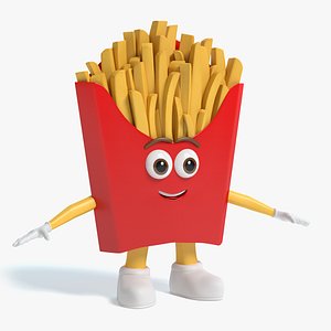 3d model french fries character