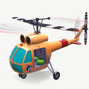 Cartoon light helicopter 3D model
