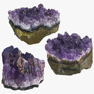 3D Amethyst Stone Collection model