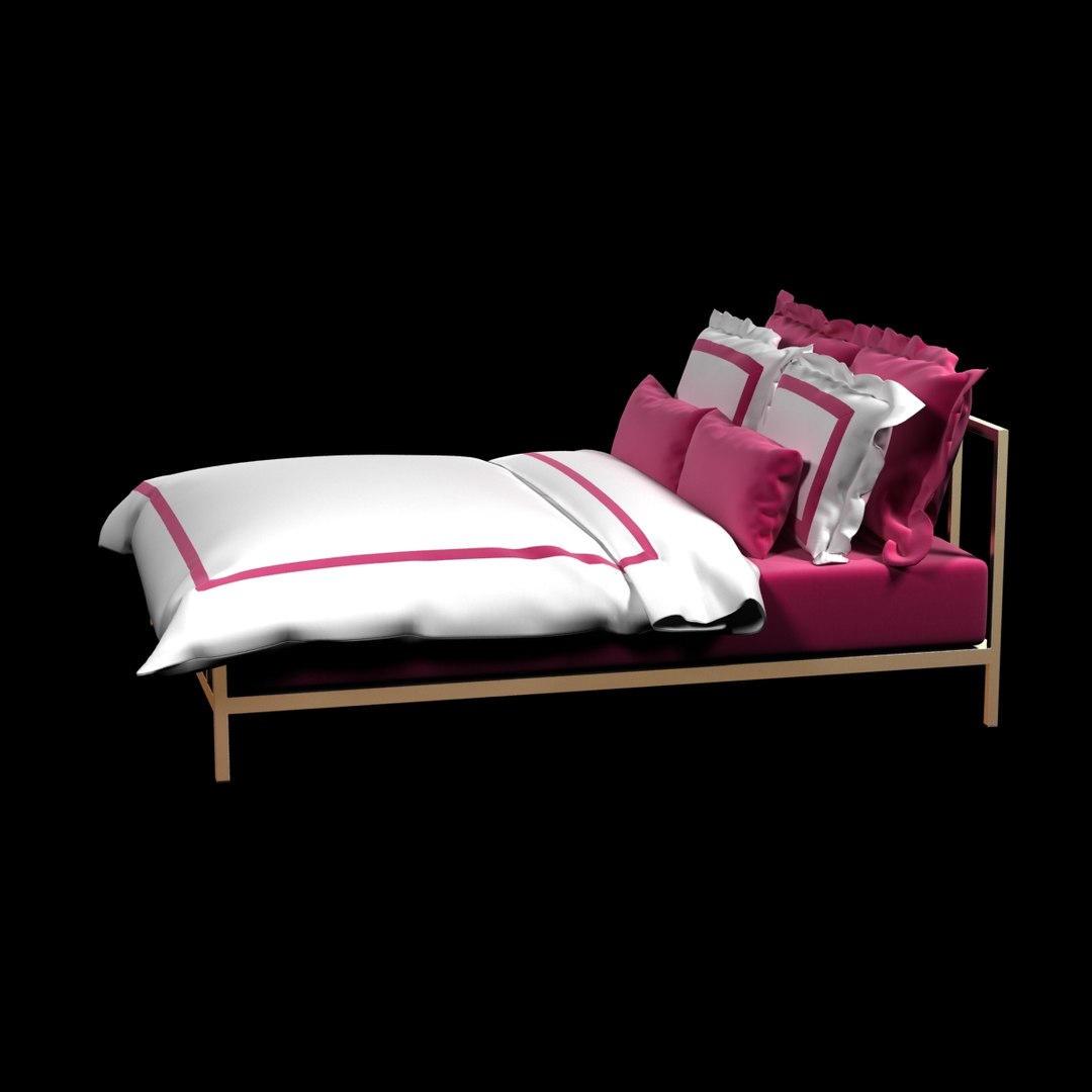 bed set hotel duvet 3d model
