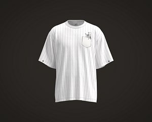 Mens T-shirt with strip and side chest print model