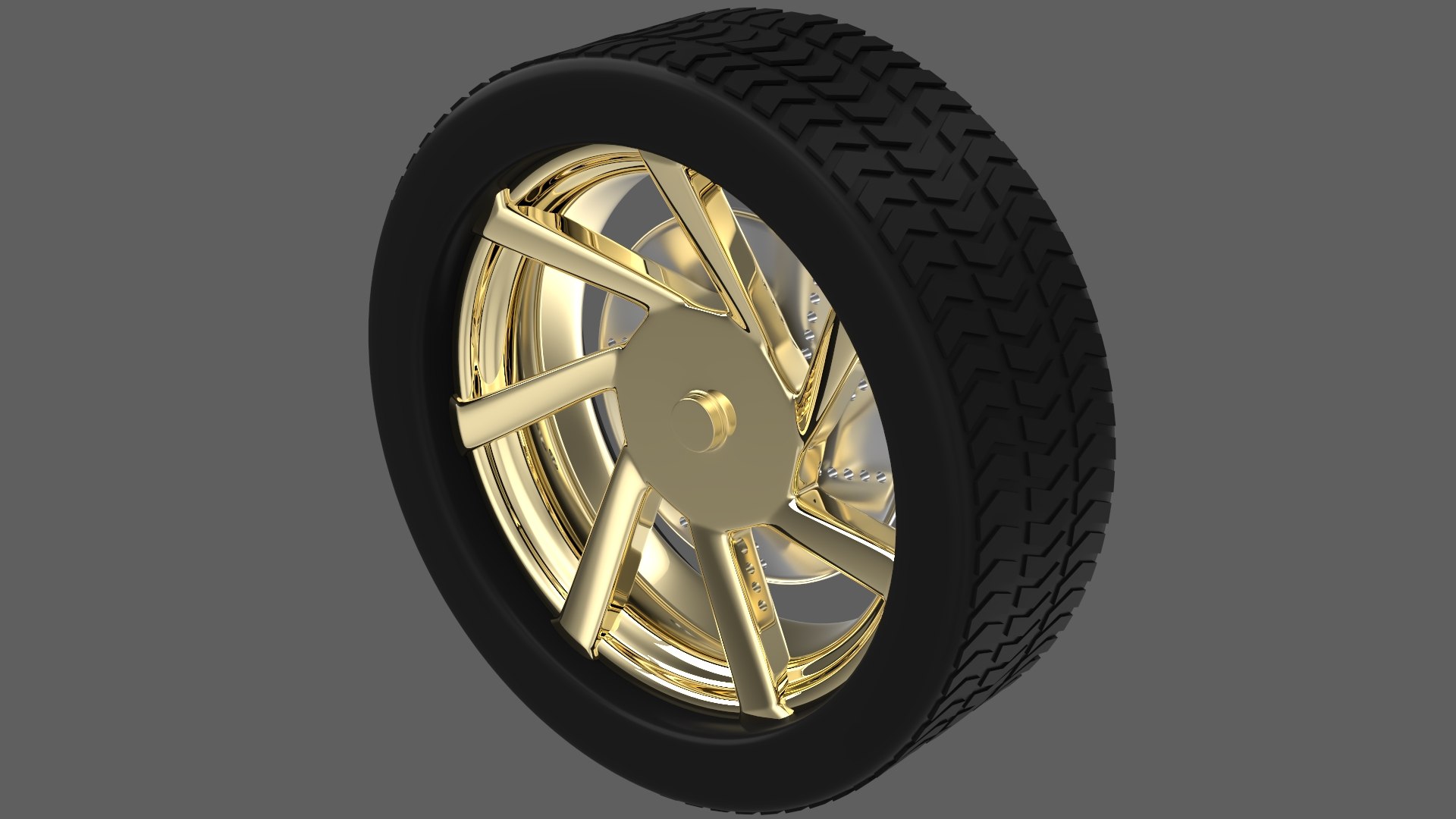 Simple Gold Wheel 3 3D Model - TurboSquid 2388510