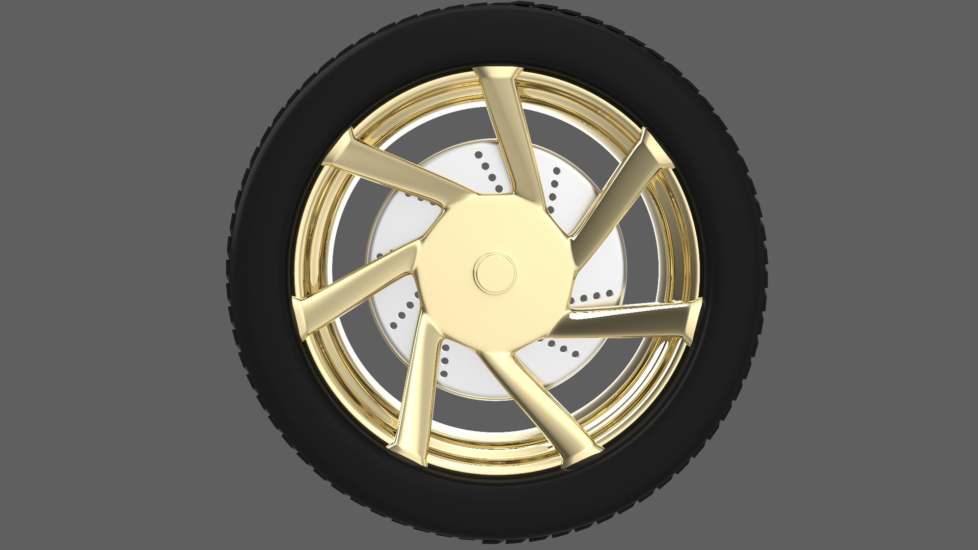 Simple Gold Wheel 3 3D Model - TurboSquid 2388510