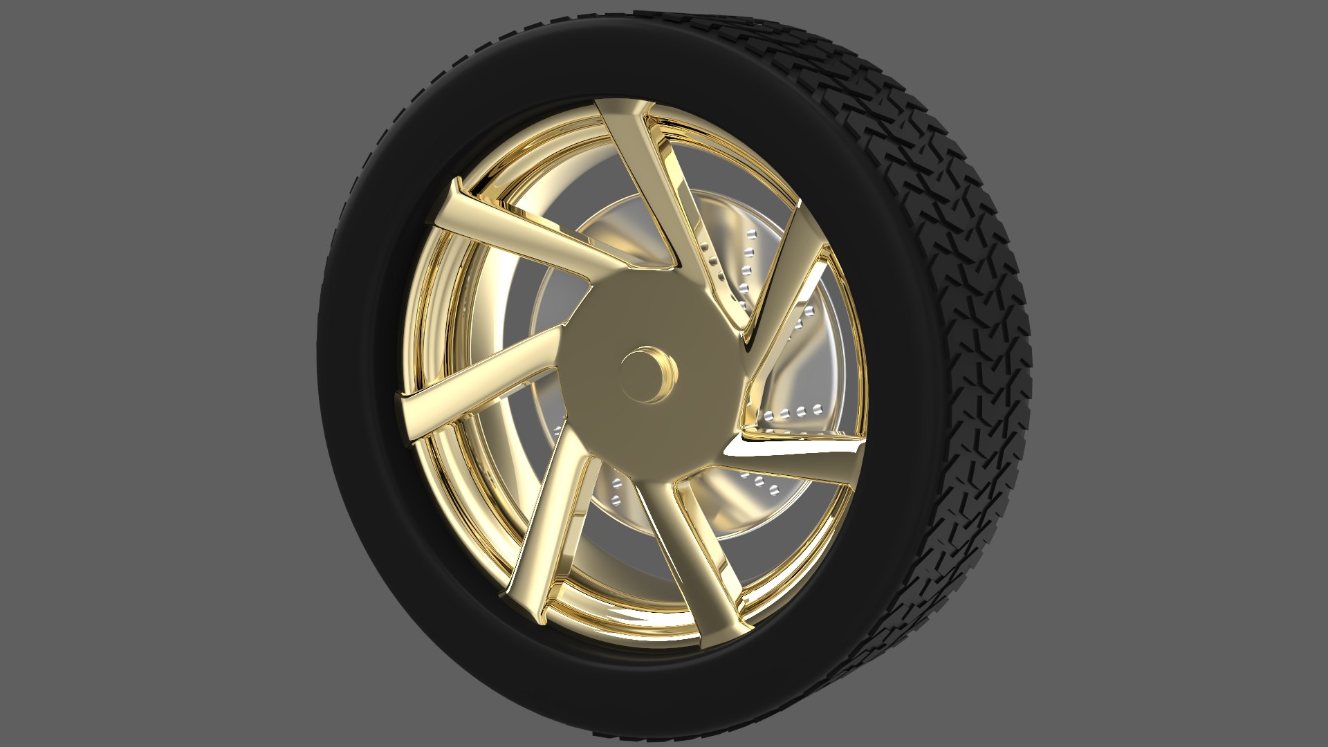 Simple Gold Wheel 3 3D Model - TurboSquid 2388510
