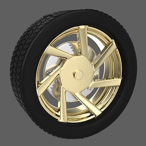 Simple Gold Wheel 3 3D model