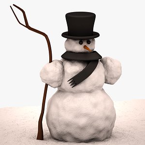 3d max snowman snow highpoly