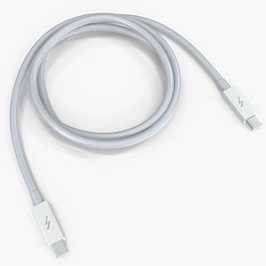 Apple Thunderbolt Cable White 3D