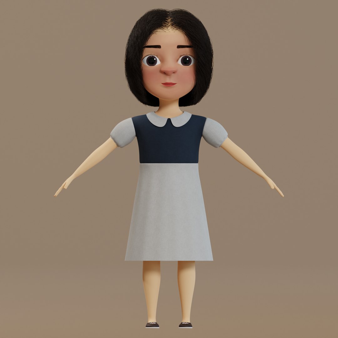 3D celina cartoon girl model - TurboSquid 1337710