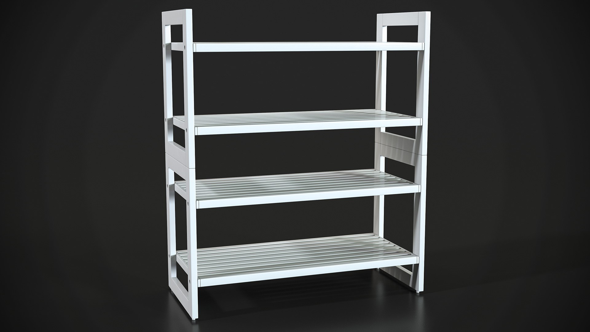 3D white stackable shoe rack model https://p.turbosquid.com/ts-thumb/37/wqaDFB/0Zhveivj/whitestackableshoerackc4dmodel006/jpg/1583962241/1920x1080/fit_q87/8540968404bc4d81dbf210d19091ef4cefbd57e2/whitestackableshoerackc4dmodel006.jpg