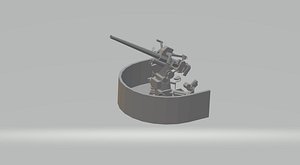 3D 3 inch deck gun model