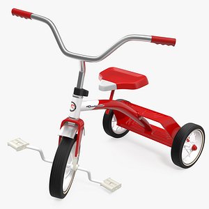 Vintage Red Trike Rigged 3D Model