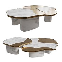 Boca do lobo coffee side tables ophelia calacatta marble gold