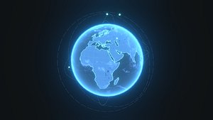 Animated Hologram Planet Earth Sci-Fi