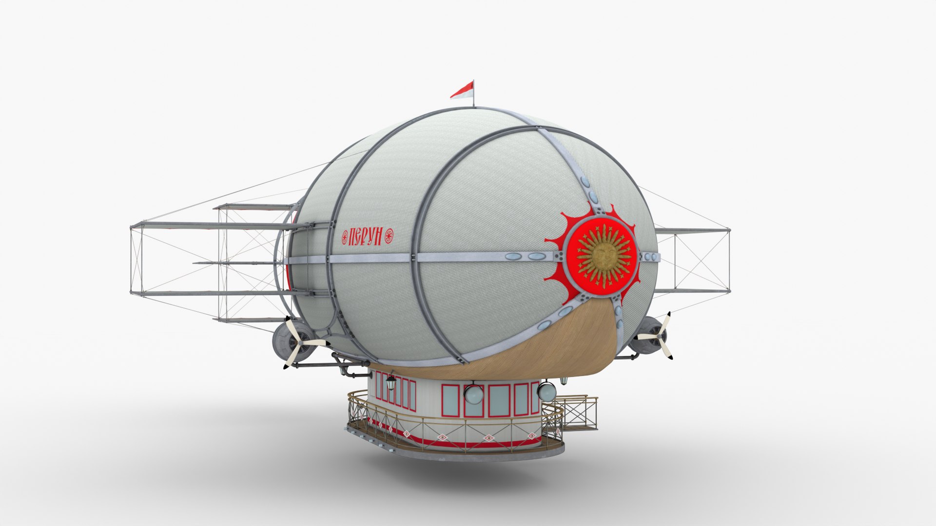3D White Dirigible Perun Model - TurboSquid 2366573