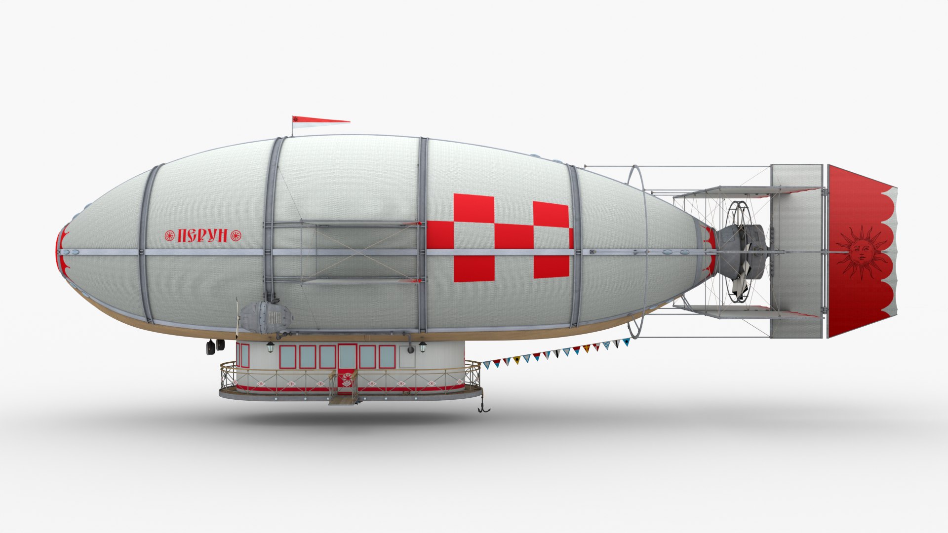 3D White Dirigible Perun Model - TurboSquid 2366573