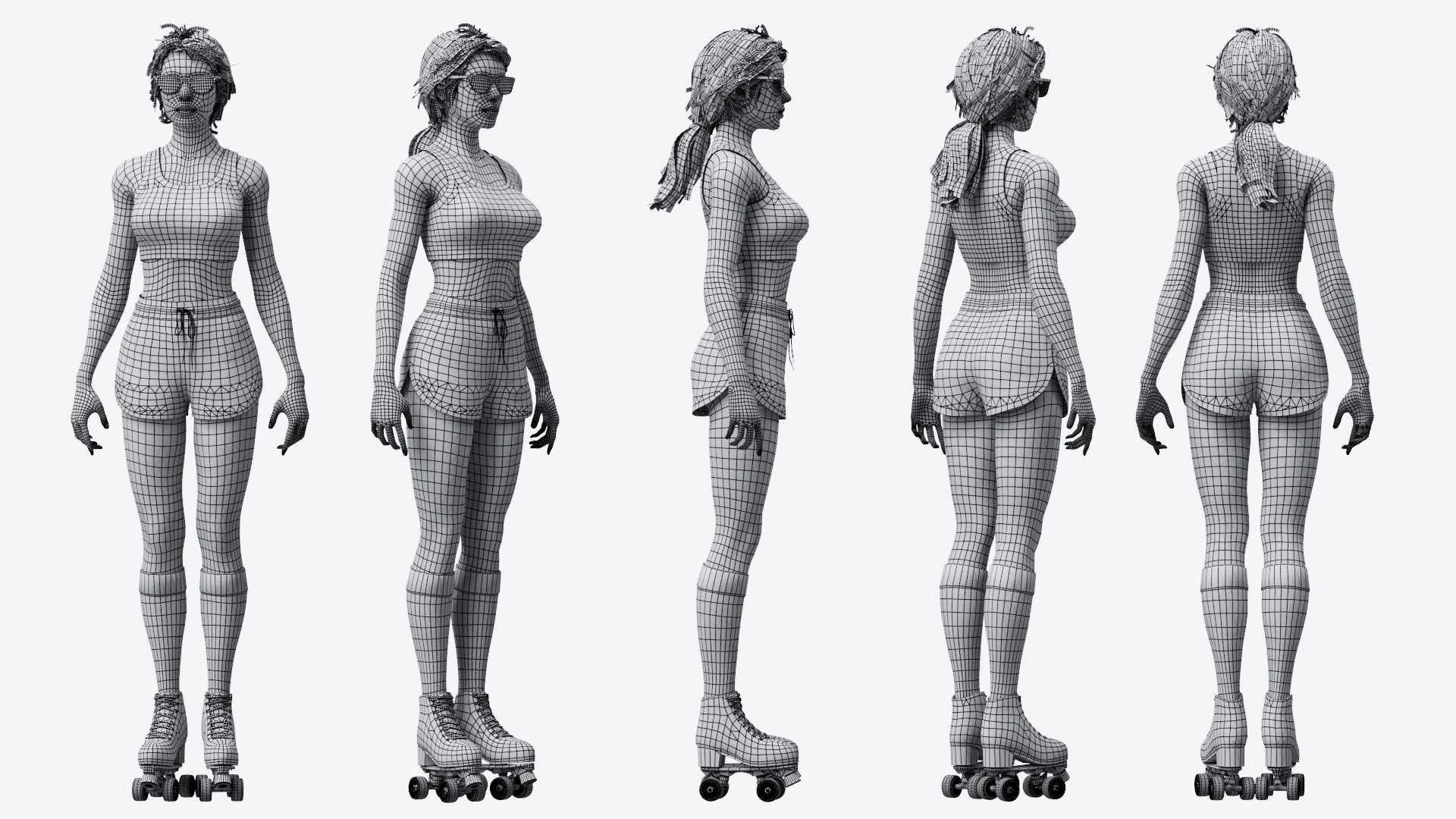 3D Roller European Female Model - TurboSquid 1911541