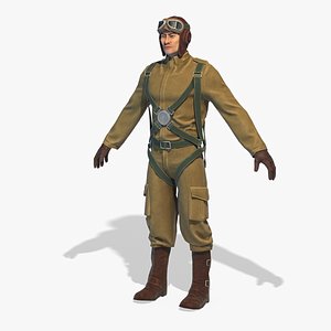 world war pilot rigged model
