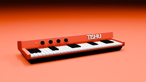 3D Stylized Retro Toy Keyboard Piano