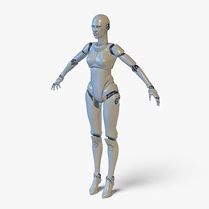 Real-Time Rigged Robotic Girl PBR