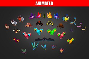 3D model spiders animations