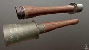 pbr stielhandgranate grenade 3D model