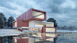 Modern Lake House 3D model