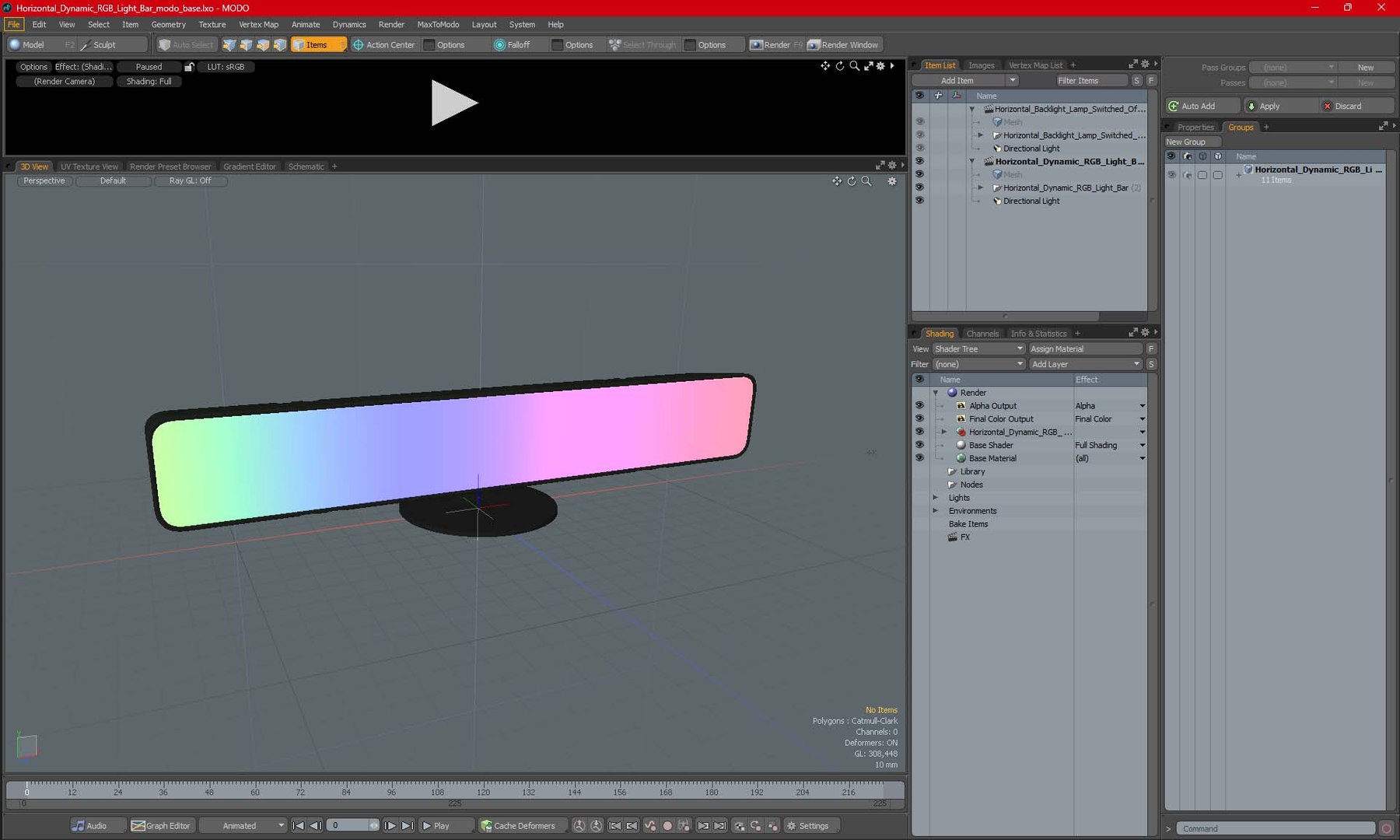 3D Model Horizontal Dynamic RGB Light Bar - TurboSquid 2202684