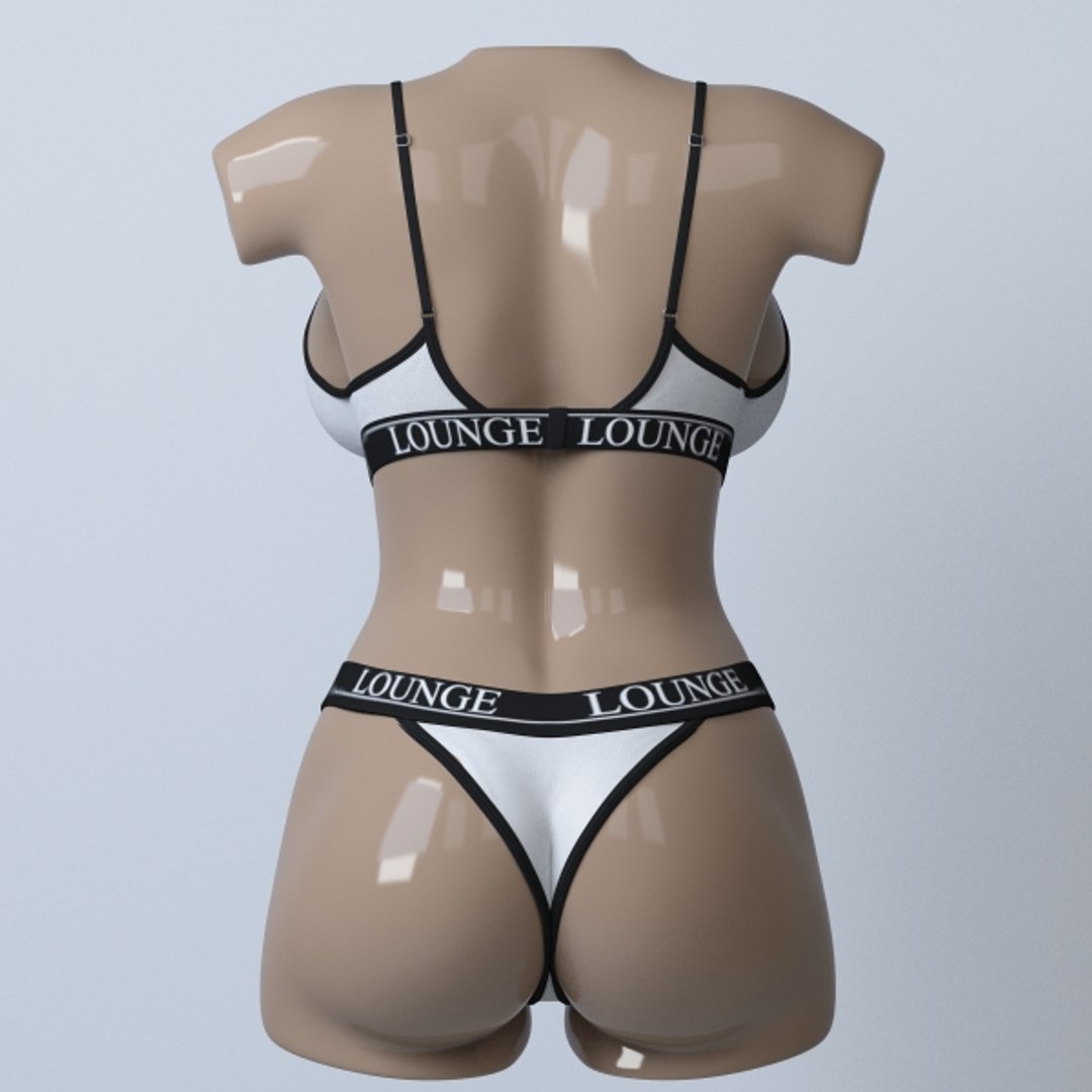 3D model VM A0003 - Strapless bra and low-rise pantie - bikini